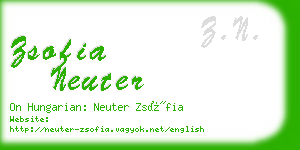 zsofia neuter business card